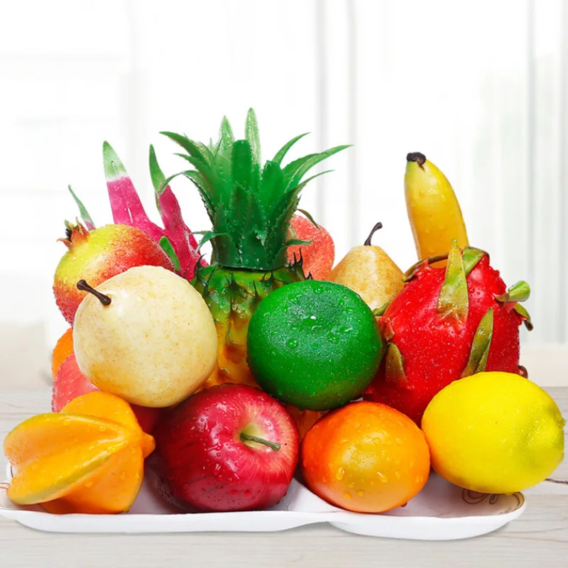 Faux fruits décoratifs en mousse, Pomme, Citron, Pêche, Orange, DIY