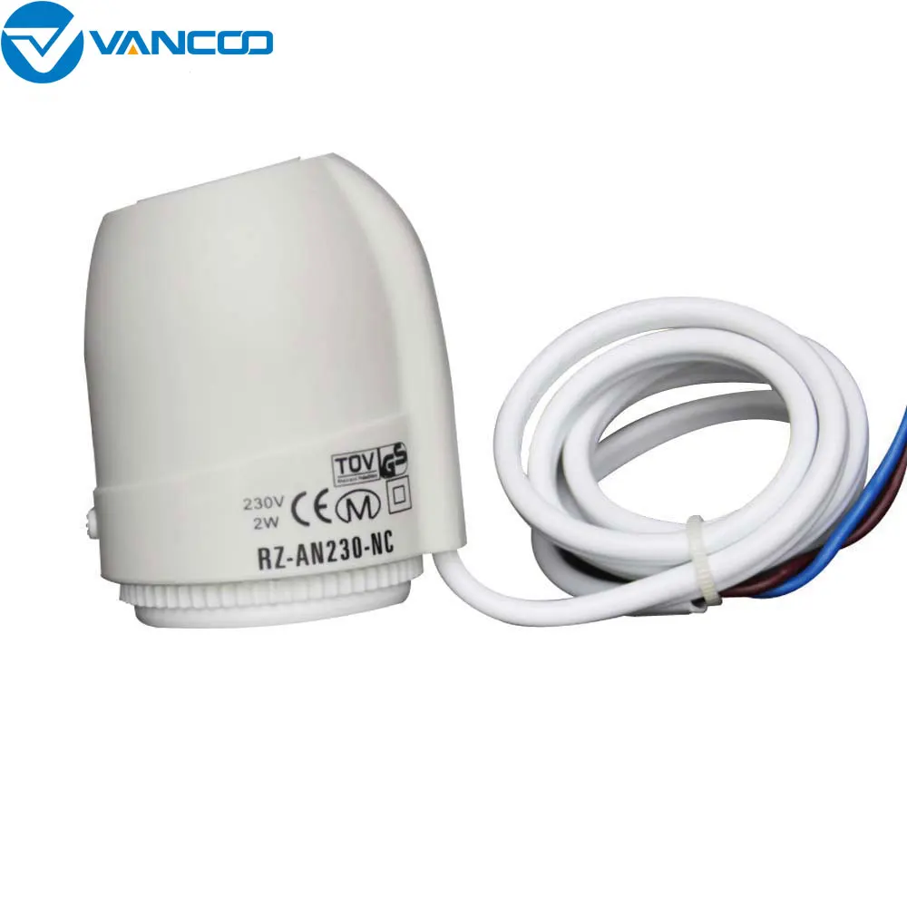 Cabezal de válvula de actuador térmico eléctrico, 220V, NO NC, para termostato HVAC, Colector de calefacción bajo el suelo, radiador normalmente abierto cerrado