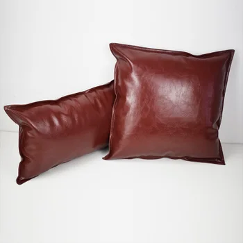 

Solid Color PU Leather Cushion Cover Solid Color Luxury Simulation Leather Sofa Cushion Office Bedroom Pillowcase