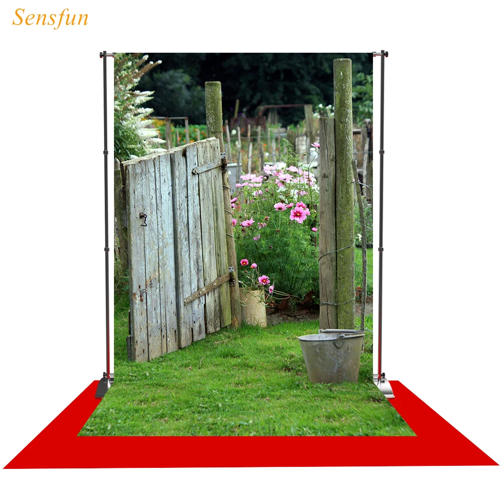 LEVOO фон для фотосъемки с изображением Весна фермы деревянный забор на лужайке