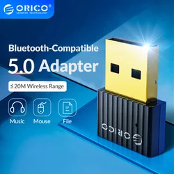 Orico usb bluetooth adaptador dongle 5.0 4.0, para computador alto falante mouse sem fio música receptor transmissor de áudio