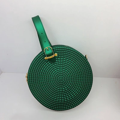 Green Круглые плетеные ПВХ гелевые сумки женская сумка-мессенджер круговой карамельный цвет сумки через плечо для женщин брендовые клатчи кошельки - Цвет: Green