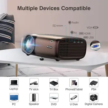 

Excelvan BL43 Home Theater Projector 2600lumens Projector Support 1080P Wireless Sync Home beanner Laptop TV Box Phone PS4