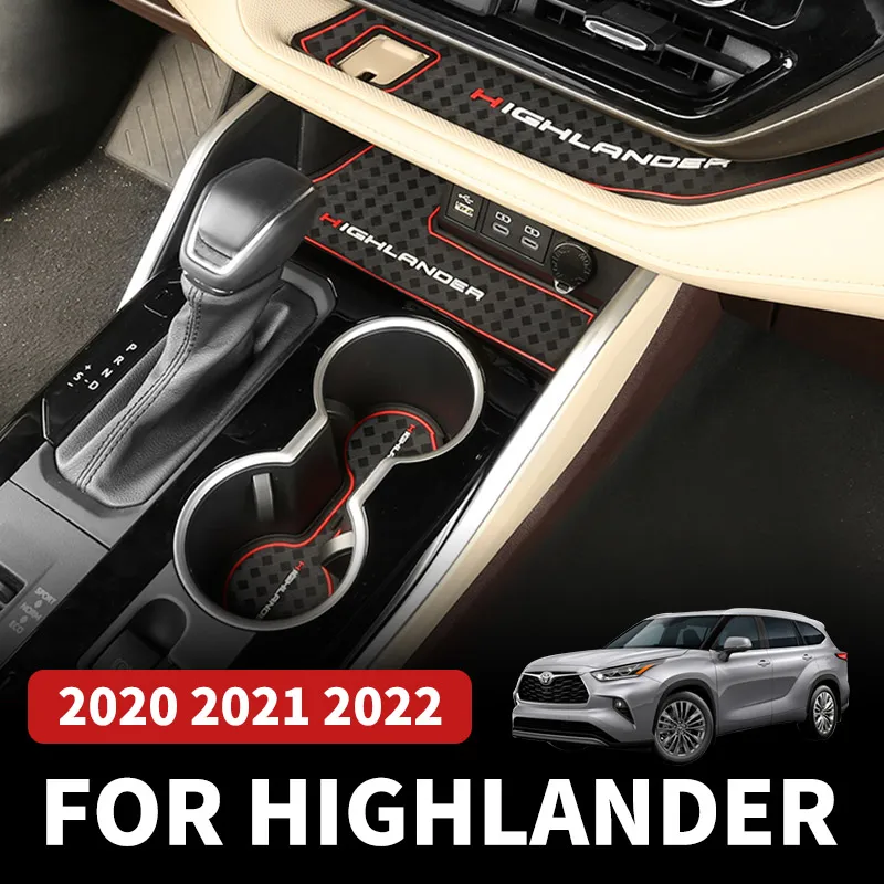 Дверной коврик для Toyota Highlander XU70 Refit 2022 2021 2020 карман хранения стаканов с водой