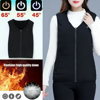 

Winter Women Men Waterproof Smart Electric Vest Heated Jacket USB Thermal Heat Pad Warmer Heated Vest Infrared Heating Braces