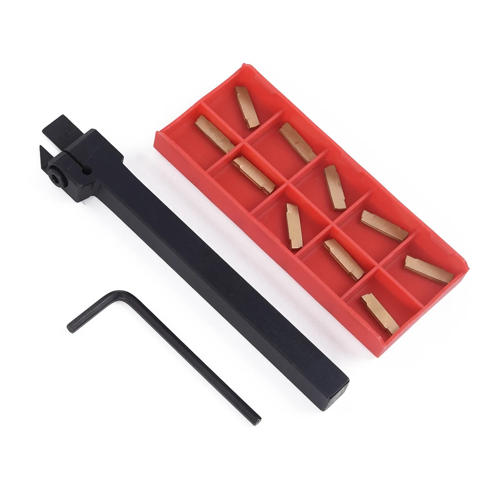 

Inserts+MGEHR1010-2 Grooving Lathe Turning Tool Kit Holder Replacements Carbide