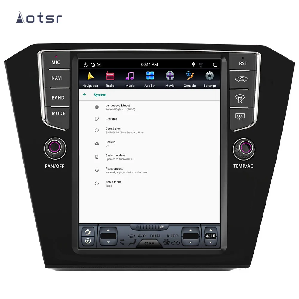 Sale Aotsr Tesla 10.4“  Vertical screen Android 8.1 Car DVD Multimedia player GPS Navigation For Volkswagen Magotan CC 2017+  carplay 2