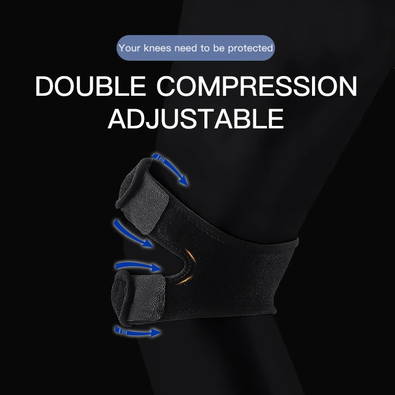 1 Piece Patella Strap Knee Brace Kneepad Support Professional Protector Pad Belted Sports Knee Brace Black Keenpads