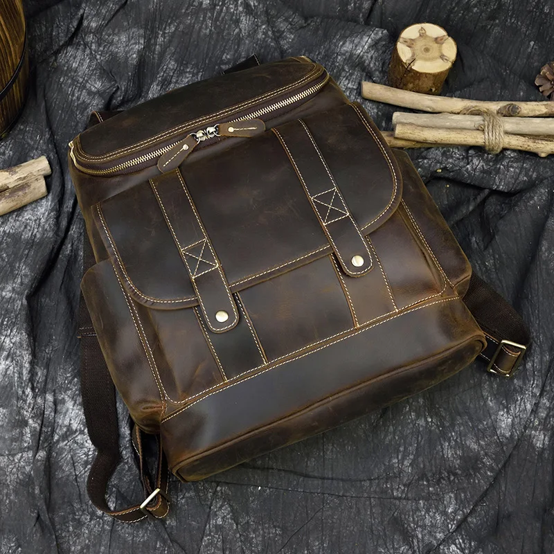 Genuine Leather 15.6 Laptop Backpack