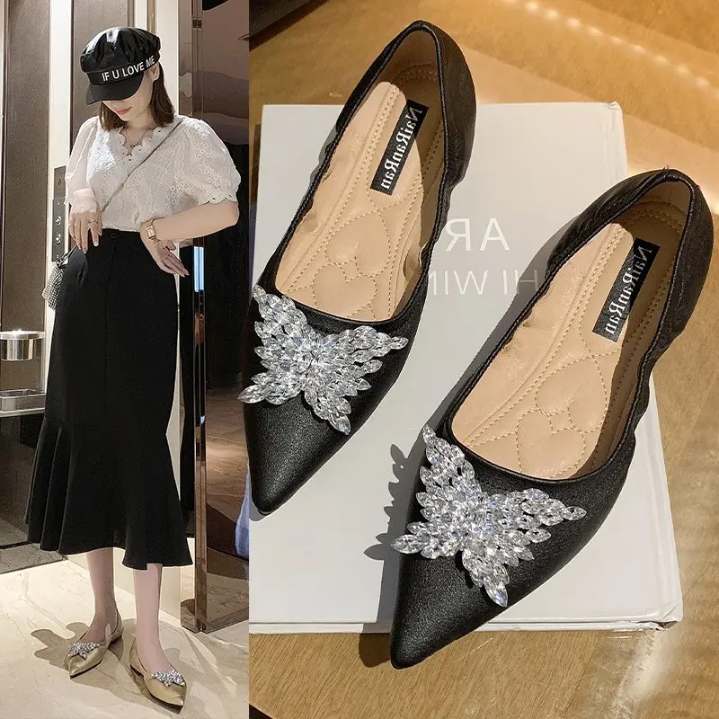 

Shallow mouth shoes women 2020 spring and summer new wild peas shoes fairy style comfortable soft sole shoes X321