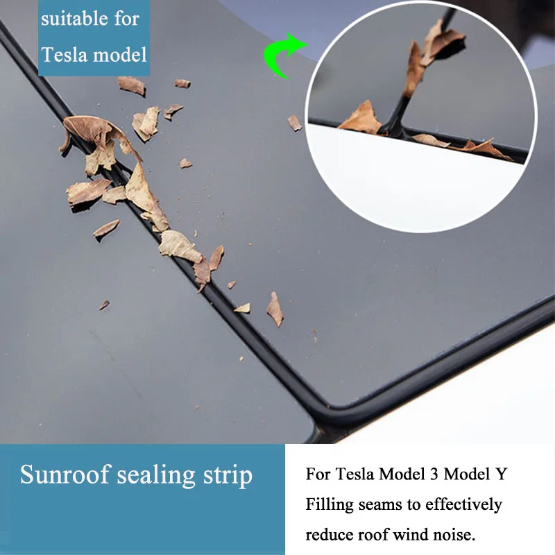 Schiebedach Gummi Dichtung Streifen Wind Noise Reduktion Kit Anti-Staub Dachfenster  Abdichtung Streifen Senkung Silikon Dichtung Kit für Tesla modell 3 -  AliExpress