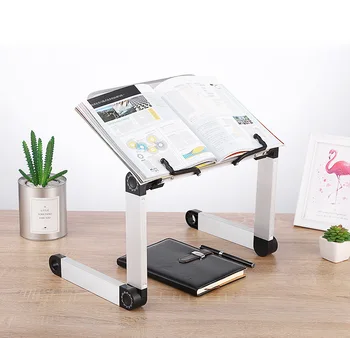 

New Creative Aluminium Alloy Metal 360 Degree Adjustable Book Reading Shelf Stand Books Reading Bookshelf Laptop Holder