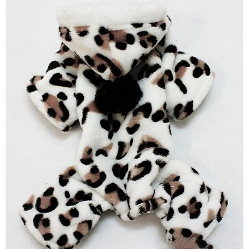 Leopard Printing Теплая одежда для домашних животных с леопардовым принтом, хлопковое пальто для щенков, зимняя куртка для Тедди, чихуахуа, четыре ноги, Одежда для животных - Цвет: Leopard Printing