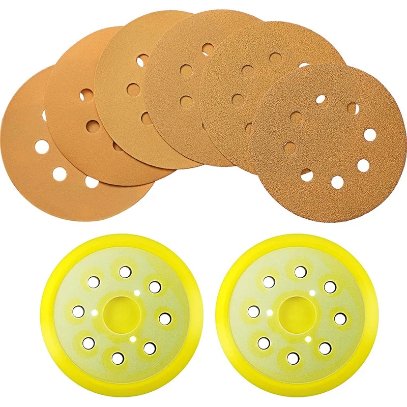 32Pcs Replacement Sander Pad Set 5 Inch 8 Hole Replacement Sander