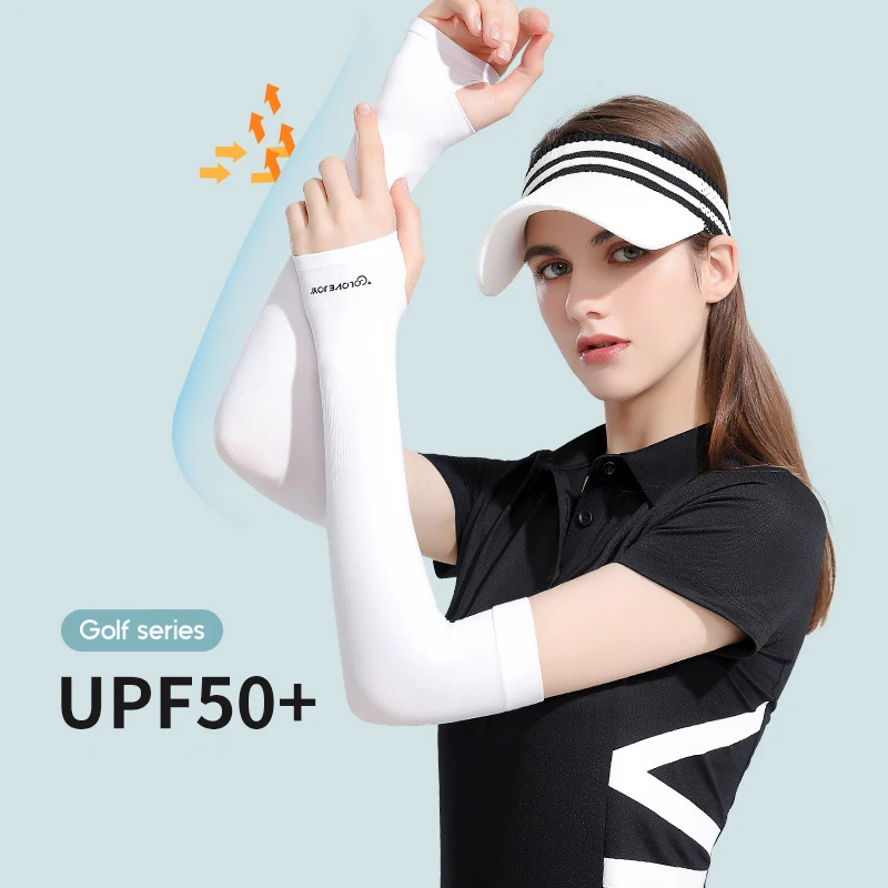 

Summer Anti-UV Men Women Cool Breathable Ice Silk Sunscreen Sleeves Outdoor Riding Sports Golf Finger Gloves Ice Sleeves