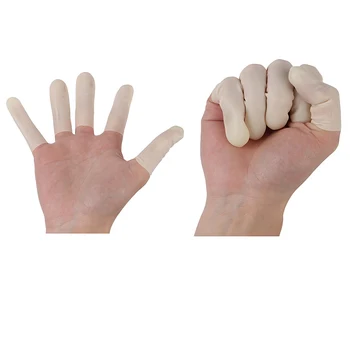

100pcs Latex Finger Cots Manicure Work Gloves Anti-slip Antistatic Latex Fingertip Fingers Protection Disposable Rubber Covers