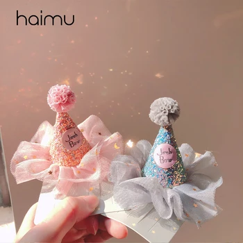 

1pc Handmade Children's Hair Accessories Baby's Birthday Children's Day Party Hairpin Hat for Gifts