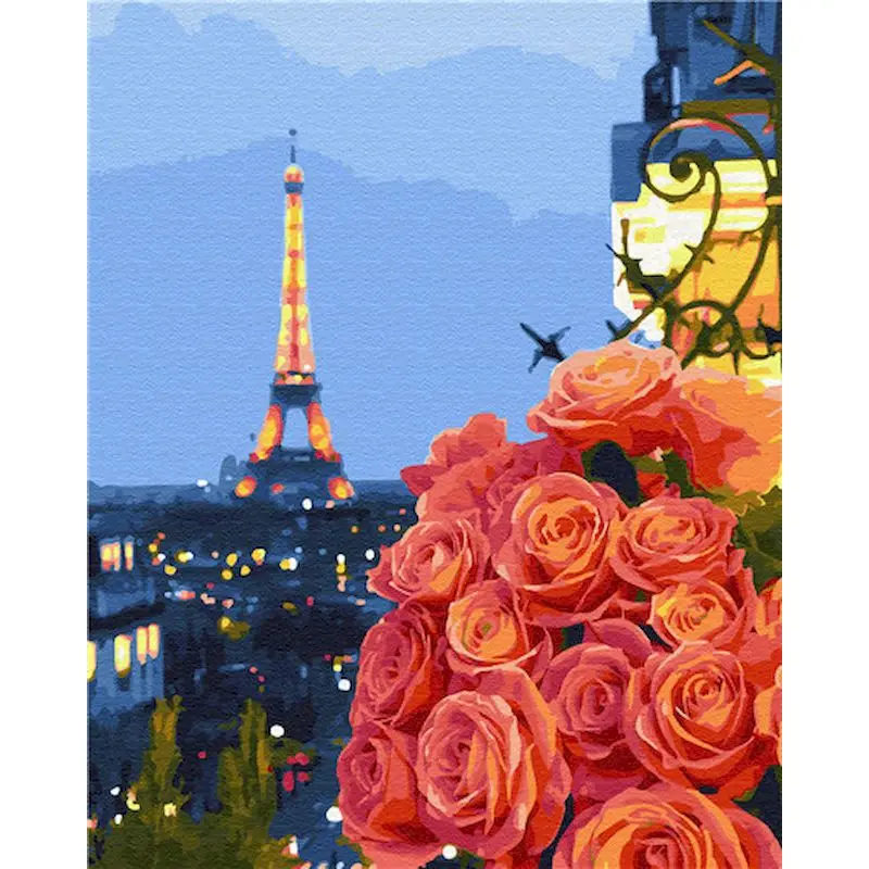 

GATYZTORY Frame DIY Painting By Numbers Rose Paris Landscape Paint By Numbers For Home Wall Art Picture Unique Gift