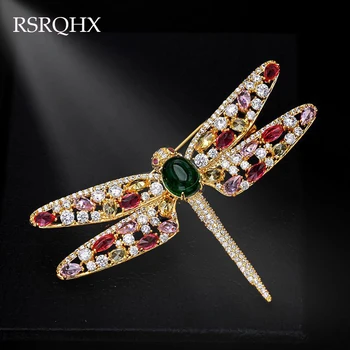 

Trendy Luxury Dragonfly Zircon Brooches Pins for Women Girl Elegant Insect CZ Brooch Crystal Lapel Scarf Pins Party Jewelry Gift