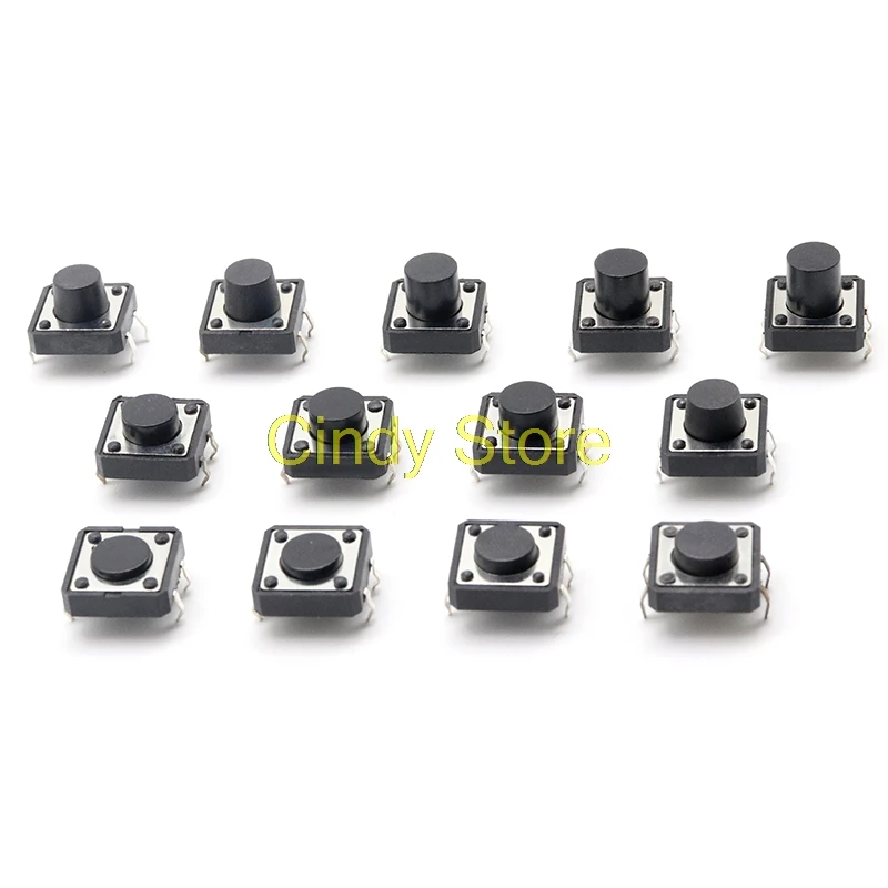 10 шт. кнопочный тактильный переключатель без блокировки 4 Pin 12x12mm x