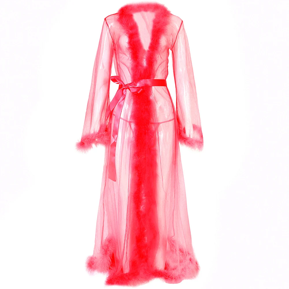 OLO Robe ночная рубашка ночное белье сексуальное длинное белье сексуальное женское белье с перьями вечернее платье с перьями костюмы для свадебной вечеринки