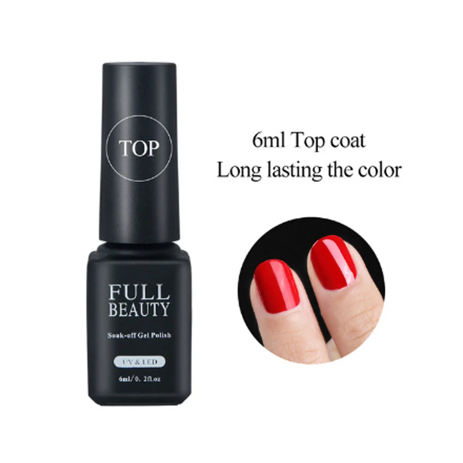 Top coat 6 мл телесный Розовый Гель-лак для нейл-арта лак голографический блеск мерцающий лак для ногтей краски чистые цвета замочить от маникюра дизайн LY1544 - Цвет: Top coat
