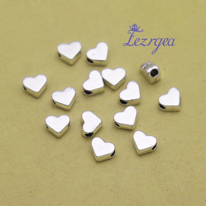

100pcs/lot--7x6mmhole:2mm, heart chams,Antique Silver plated Heart Small Hole Beads charms ,DIY supplies, Jewelry accessories