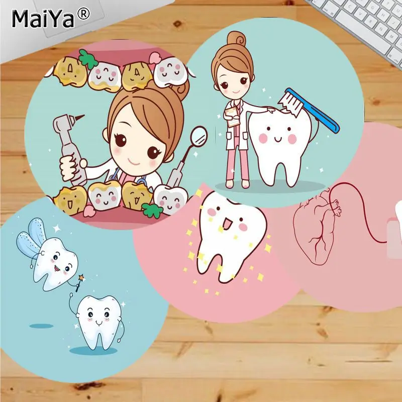 

Милые игровые коврики с зубьями Maiya под заказ, Круглый игровой коврик для мыши, игровой коврик для мыши, коврик для ПК, ноутбука, ноутбука