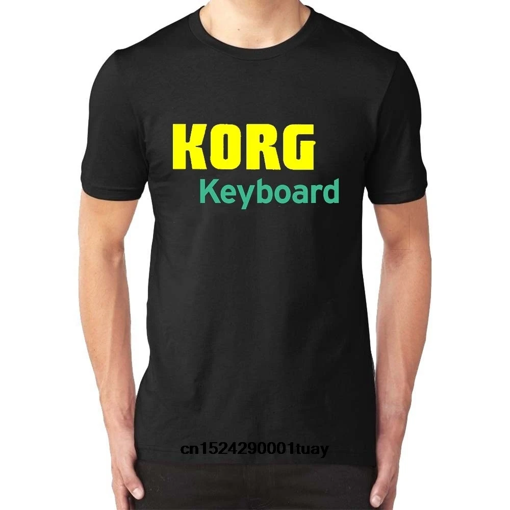 

Fashion New Arrival Slim Fit Short Sleeved Korg Keyboards Black T-shirt Men's Tops