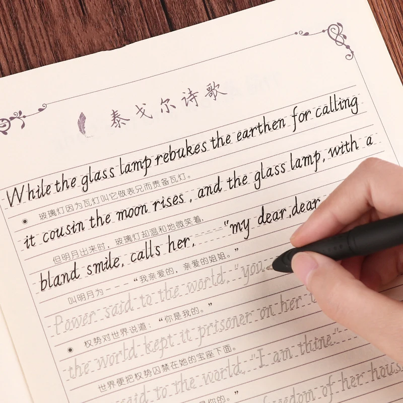 Liu Spille Tang 3Pcs Hengshui Di Scrittura Inglese Calligrafia Quaderno Per Bambini Per Adulti Esercizi Di Pratica Di Calligrafia Libro Libros