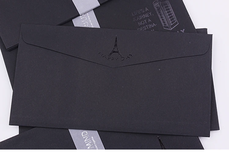 1 комплект Черный Конверт серии Новинка Бумага Крафт Свадьба пустая бумага подарочные конверты канцелярские принадлежности(ss-1722