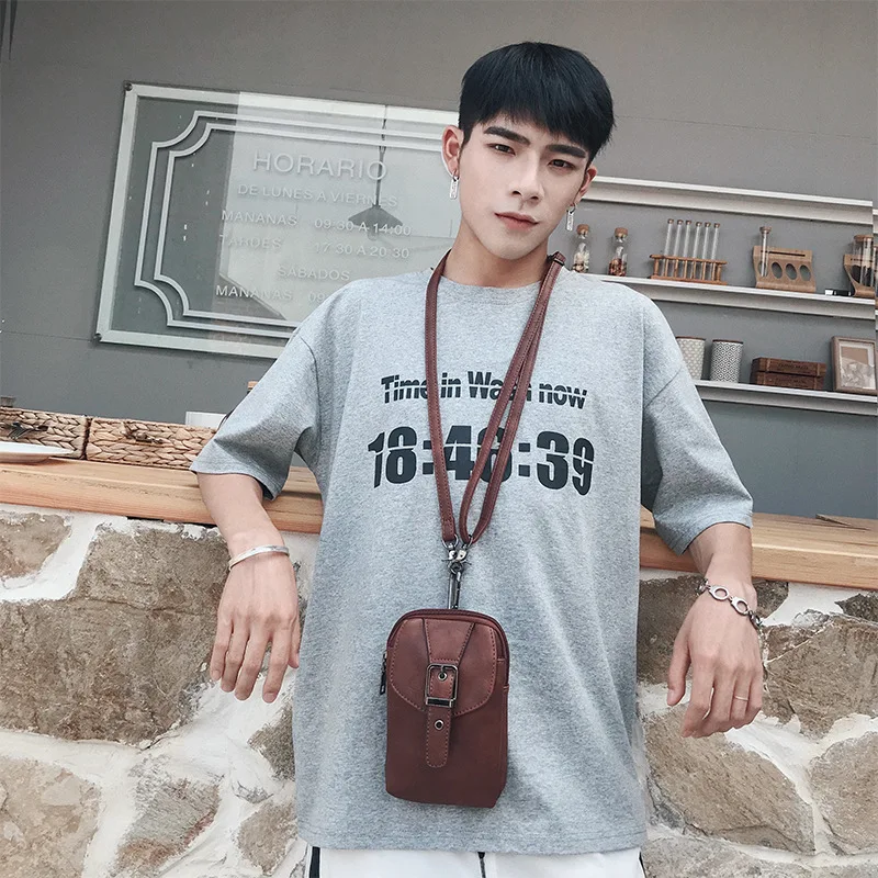 

Men's chest bag waist bag high quality multi-function sports phone casual PU shoulder bag 2019 new JIULIN