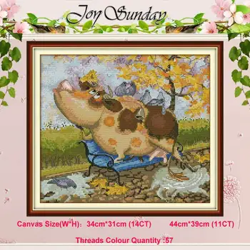 

Cow and birds animals patterns counted 11CT 14CT Cross Stitch Set DIY Chinese Cross-stitch Kit Embroidery Needlework Home Decor