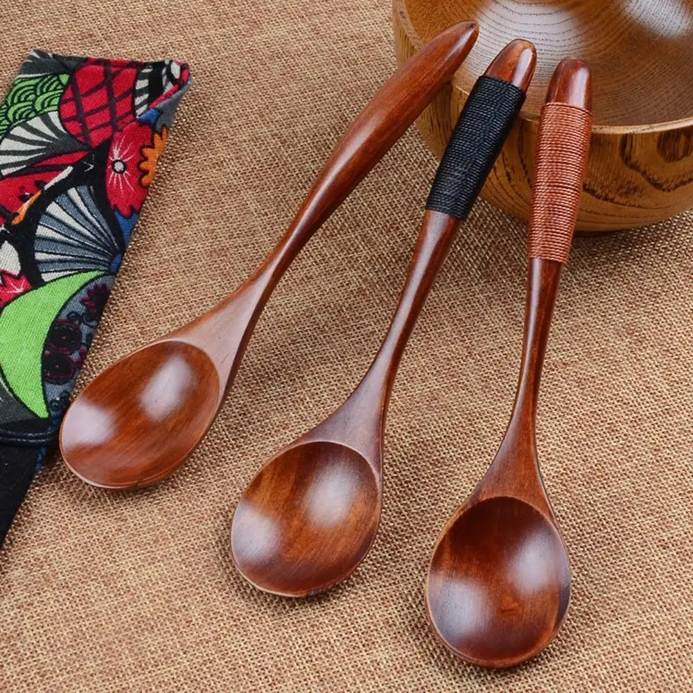 

1pcs Wooden Spoon Bamboo Kitchen Cooking Utensil Tool Soup Teaspoon Catering Tableware Tool