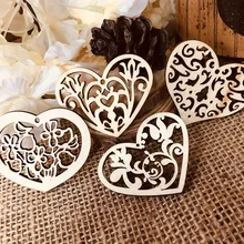 Деревянные закладки в форме сердца в форме цветка, поделки для скрапбукинга, украшения для скрапбукинга, подвесные бирки, украшения для свадебной вечеринки, 10 шт
