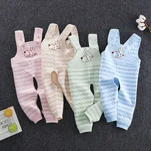 Осенние детские комбинезоны; хлопковые комбинезоны для маленьких девочек и мальчиков; штаны для малышей; Детский комбинезон; комбинезоны в полоску; плотные теплые брюки для малышей