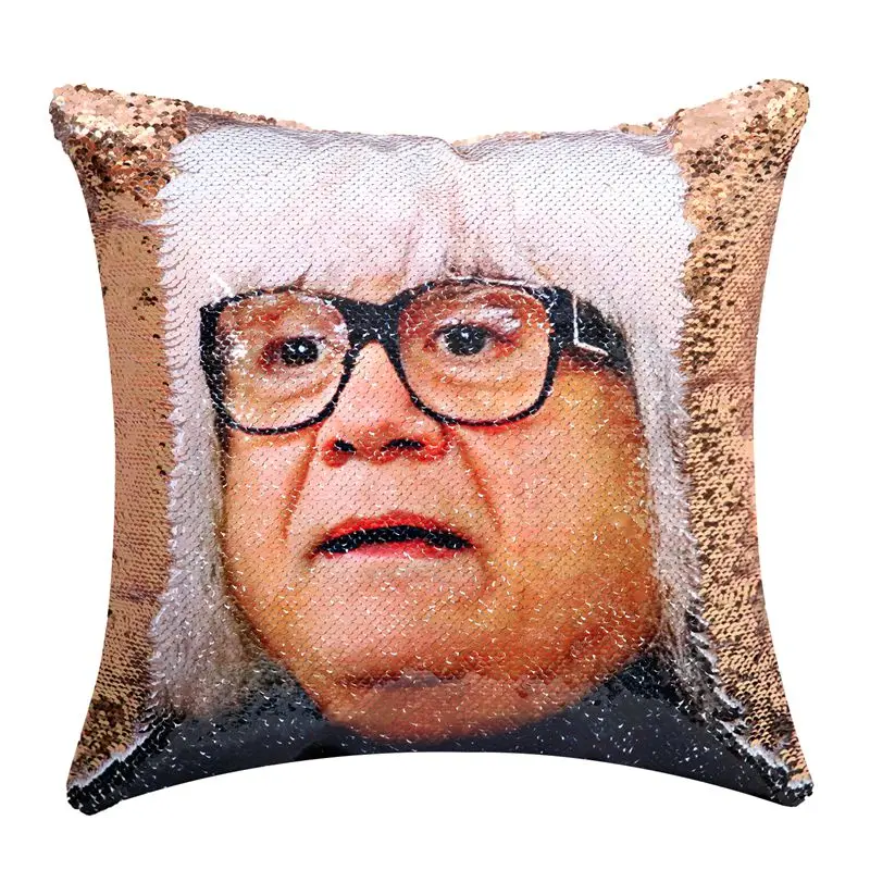 DIY Блестки Danny Devito Реверсивный меняющий цвет чехол для подушки Волшебная Русалка декоративная наволочка с шампанским