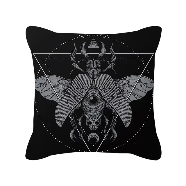 Punk Style Cushion Cover Skull Print Office Sofa Car Pillow Case Home Decor Throw Pillow Cover Outdoor Square Pillowcase45x45cm 9