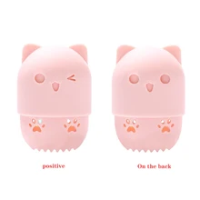 Beauty Powder Puff Kitten Portable Soft Silicone Blender Holder Sponge Makeup Egg Drying Case Cosmetic Blender Sponge Box Holder