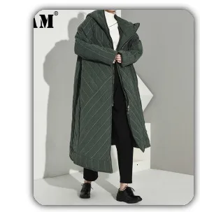 [EAM] высокое качество,, Весенняя мода, новинка, хит, цветная, прошитая, плиссированная, с манжетами, индивидуальная, нестандартная куртка, Женское пальто, YC94101