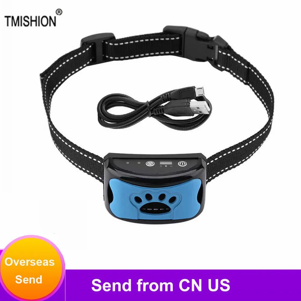 Training Anti Bark Collar for Pet Dog Waterproof USB Control Train Stop Barking Dogs Ultrasonic Training Collars