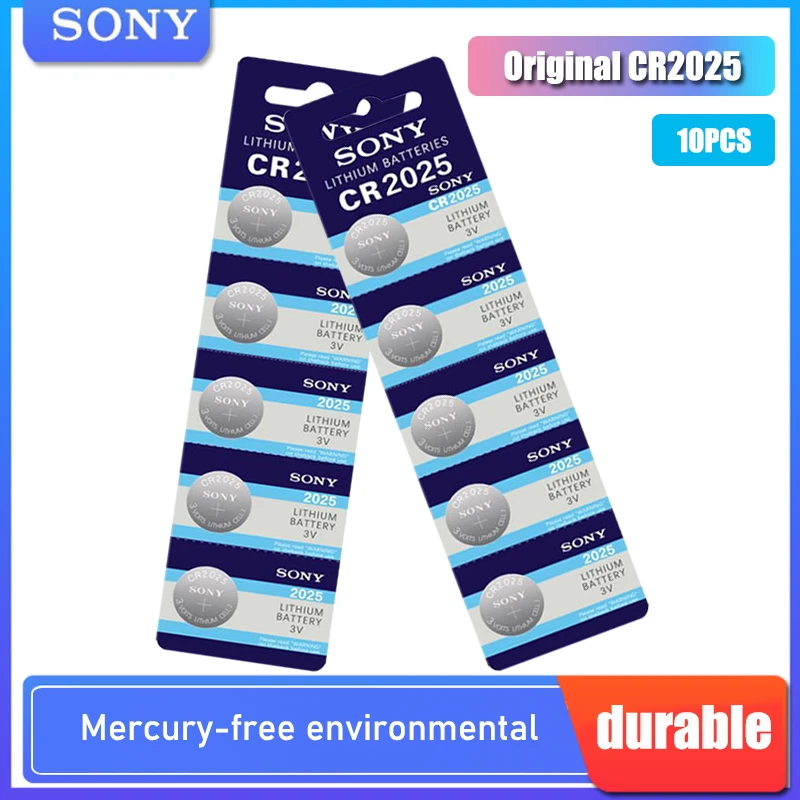 Mejores Ofertas Pila de botón 3V SONY CR2025 de 10 Uds. Baterías de litio CR 2025 para reloj con Control remoto y calculadora EN1A6XZae