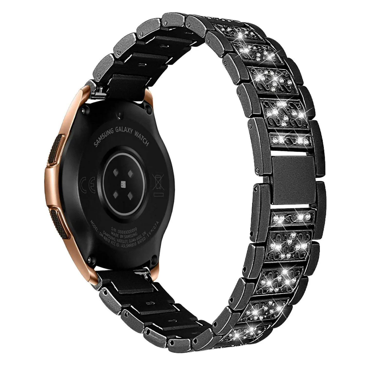 Ремешок для наручных часов для samsung Galaxy Watch 46 мм 42 мм активный Нержавеющая сталь часы с яркими украшениями bling ремень для huawei часы GT 2 Замена поясная сумка