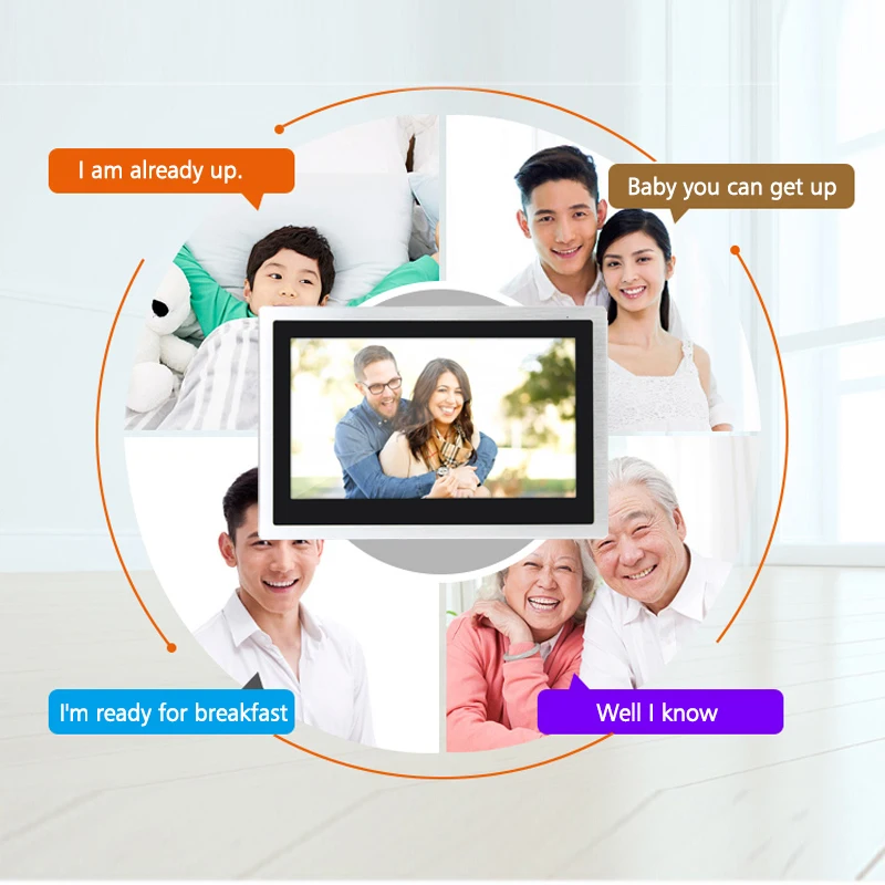 Видеодомофон HomeFong Wi Fi 10 дюймов сенсорный экран 2 камеры запись 1080P|Видеодомофон| |
