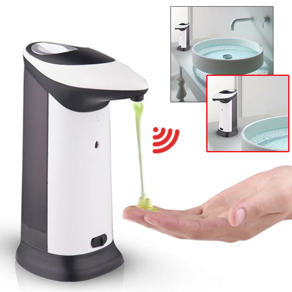 

Battery Powered Kitchen Bathroom Smart Sensor Touchless Pump Automatic Large Capacity ABS 420ml Soap Dispenser Liquid Bottle