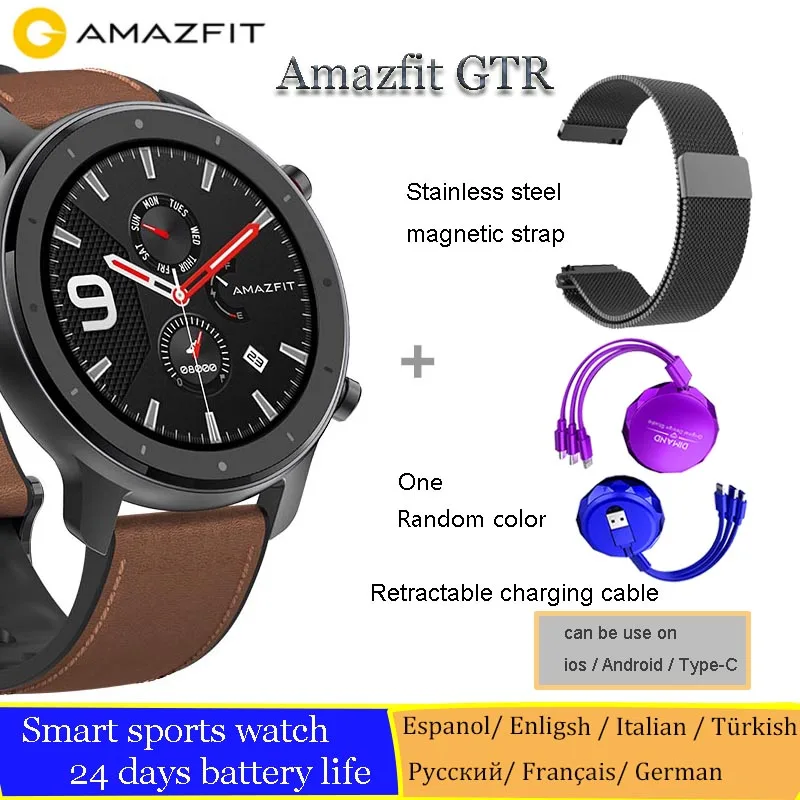 Aluminum Alloy 2 Amazfit GTR 47 мм Водонепроницаемые Смарт-часы gps спортивные часы Многоязычная информация напоминание о звонках - Цвет: Aluminum Alloy 2