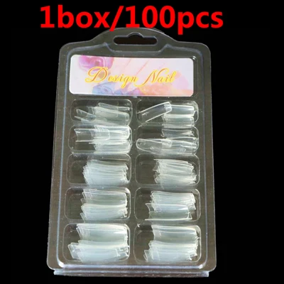 100/300 шт Полный/половина крышка, накладные ногти, естественный вид, акриловые УФ-гель для французского Ложные Типсы для маникюра DIY маникюрного салона, искусственные ногти - Цвет: French nail 100pcs G