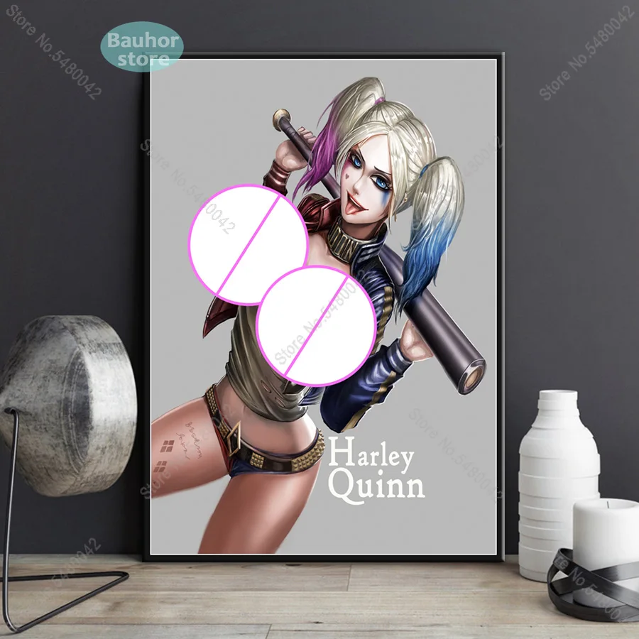 Постеры и принты Harley Quinn Милая Сексуальная аниме-девушка HD картина отряд самоубийц художественный постер Картина декоративная домашний декор - Цвет: 03