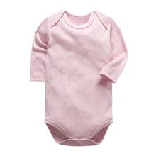 Vêtements pour nouveau né garçon, combinaisons en coton à manches longues, barboteuse de couleur unie, body pour bébé fille de 3 à 24 mois 