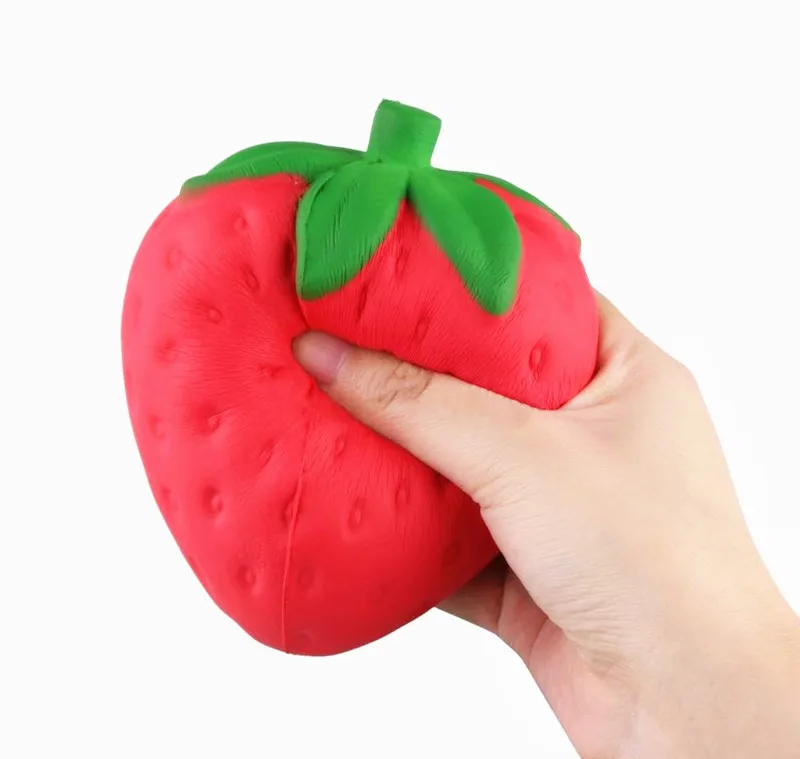 

Squishy Strawberry cheap Slow Rising Squeeze Phone Strap Charm Pendant Squishes Simulation soft Scented Kid Toy Gift Collections